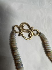 Graduating Strand Genuine Natural Opal Beads 14k Gold Clasp Estate 17.75” -24.2g