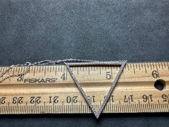 3.70g Vintage Sterling Silver 925 Pave Triangle Pendant Necklace 32 in M