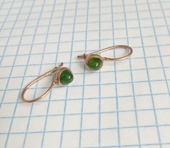 Vintage Earrings Nephrite Stone silver 875 test star USSR tsmes Women Jewelry
