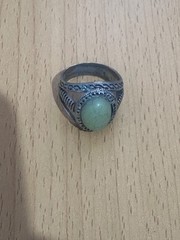 3 vintage silver rings the green glows in the dark