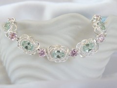 Sterling Silver 925 Mint Green Topaz Gemstone Tennis Bracelet 7.5″