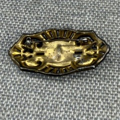Vintage Art Deco Brooch Pot Metal Colorful Czech Rhinestones 2 Inches READ