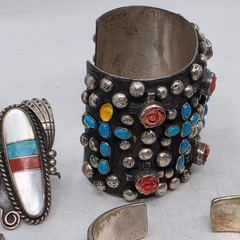 Lot Of (17) Native American High Quality Jewelry Pieces READ
