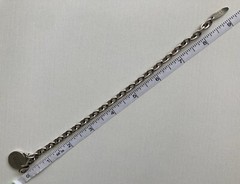 Old Forge Pewter Oval Link Bracelet Daffodil Faith Adjustable 8.5in w/ Charm 20g