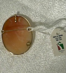 Vintage Hand Carved Shell Cameo Brooch Pendant 14K Gold Estate Italian