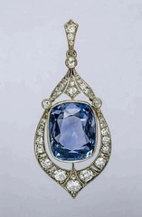 2.30Ct Art Deco Style Lab Created Blue Diamond Women’s Pendant 14K White Gold FN