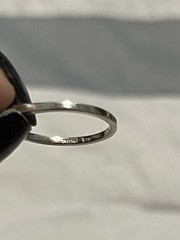 Art Deco c.1930 White Sapphire Diamond 18K White Gold Platinum Ring Sz 5.75