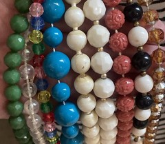9 VTG Long Costume Jewelry Beaded Necklaces- Various Styles, Colors & Lengths
