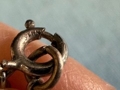 VTG DECO STERLING CHAIN CARVED GREEN ONYX STEPPED LARGE RAISED ELEPHANT PENDANT