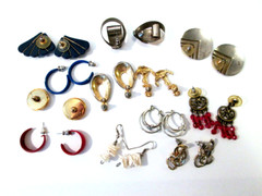 Vintage Earring Lot All Pierced Ears Some Enamel Retro 12 Pairs 1980s 1990s