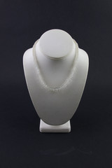 Vtg Art Deco Faceted Rock Crystal Glass Graduated Rondelle Disc Bead Necklace