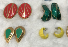Vintage To Now Pierced Earrings Lot of 12 Colorful Fun Boho Mixed Variety