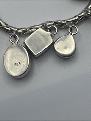 VTG Sterling Silver Assorted Shape/Size Bezel Set Peridot Fringe Necklace