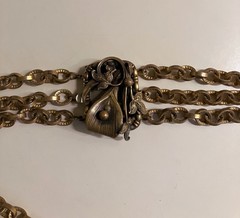 RARE EARLY MIRIAM HASKELL MULTI STRAND FESTOON NECKLACE GRIPOIX JADE GLASS DROPS