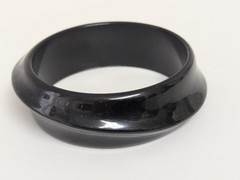 Vintage black bakelite bracelet MCM Modern “Swirl” Round Bangle