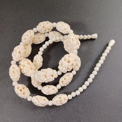 Vintage Off White Plastic Faux Bone Necklace 30in