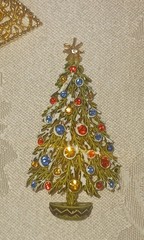 Estate Christmas Tree Brooches ~ TRIFARI CROWN ~ART ARTHUR ~GERRYS AVON ~ WIRE +