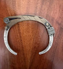 Vtg Thomas Mann techno romantic industrial bracelet sterling silver copper brass