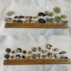 Vtg Clip-On Earring Lot Robert Rose Renoir Dalsheim Judy Lee Lisner Faux Gems