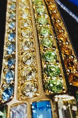 SWAROVSKI Parrot Brooch Aqua & Green Pave Crystals Gold Encrusted