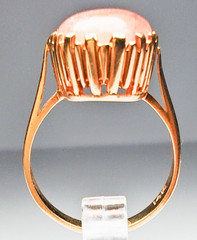 Antique 13/14K Gold Huge Strawberry Quartz Ring 21x11mm Oval Size 6.75 5.8 Grams
