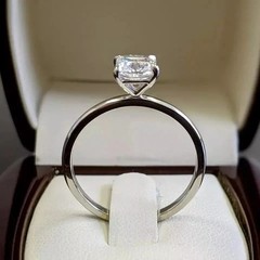1.2Ct Cushion Cut Lab Created Diamond Solitaire Ring Engagement 14K Gold Finish
