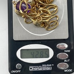 Vintage Unbranded Gold Tone Necklace With Emerald Cut Faux Amethyst Stones