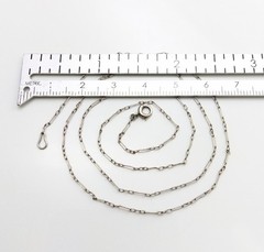 Vintage Antique Victorian Platinum Paper Clip Chain Necklace 19″ FZZ