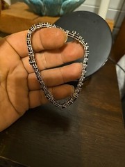 Stunning Vtg 925 Sterling Silver Almandine Garnet Bracelet