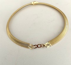 Vintage Christian Dior Clear Rhinestones Choker Necklace Gold Plated 16.5″