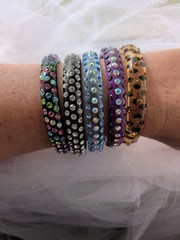 Vintage Y2K Lucite Rhinestone Bangle Bracelet Lot of 5 Leopard Animal Print…