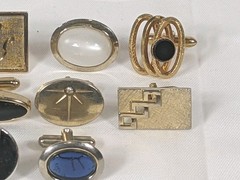 Vintage Lot Mixed Unmatched Cuff Links Swank Anson Gold Tone Silver Tone 10 Pc