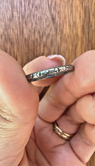 Art Deco 18K White Gold Hand Engraved Floral Wedding Band | Milgrain Stacker