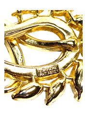 Vintage 1950 Signed Trifari Knotted Rhinestone Gold Trifarium Necklace