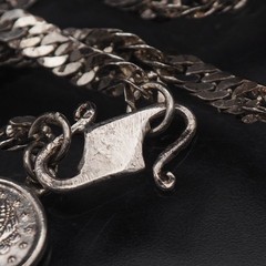 Vintage Silver Engraved CoinDesign Bracelet, 17.5cm Not specified