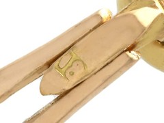 1920’s 0.24 Ct Diamond 18k Yellow Gold and Hardstone Cufflink and Stud Set