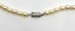 Vintage Baroque Sterling Silver Saltwater Akoya Pearl Necklace 17.75″ Japan