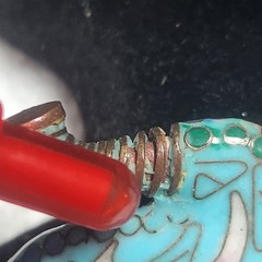 Vintage Cloisonne Elephant Pendant Turquoise Blue Enamel Lucky Charm Necklace