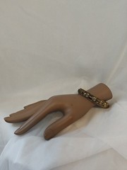 Vintage 1960s Brass Chain Motif Bangle Large