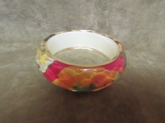 1990’s Colorful Faceted Transparent Plastic Surface Larger Bangle bracelet