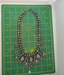 Vintage MASSIVE CAROLEE LUX Gun Metal Grey Statement Necklace 6710