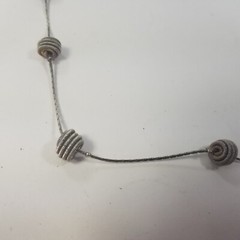 Vintage Casual Corner Metal Coil Bead Necklace 36.5″ Long