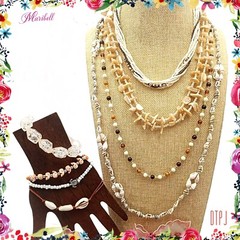 Vintage Boho Beach Curated Lot of 4 Necklaces 4 Bracelets Summer Vacation Set