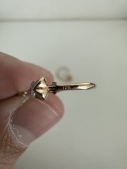 Vintage MCM 10k Rose Gold Diamond Heart Huggie Dangle/Drop Earrings