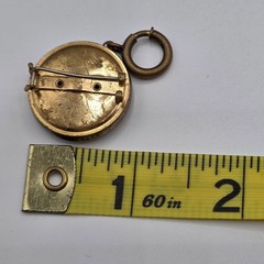 Vintage Retractable Watch Holder Brooch Pin Charm Pendant Gold Tone Victorian