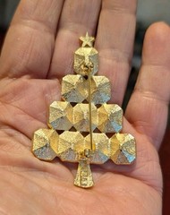 LIA mixed colors Christmas tree brooch nos