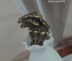 Solid Brass Fierce Dragon Claw Ring 21MM