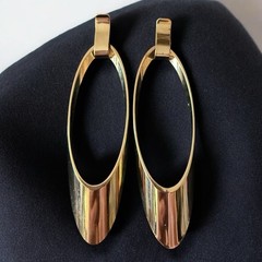 Large Earrings Vintage 1980s Oversized Gold Tone Sculptural Pierced
