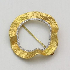 20K Yellow & White Gold .48 cttw Diamond Converted Vintage Brooch