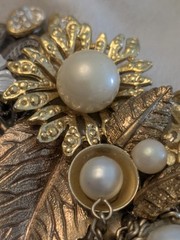 VTG Brooch Signed NANCY RUNYON YOST Mixed Metal Rare (Looks Like Mirium Haskell)